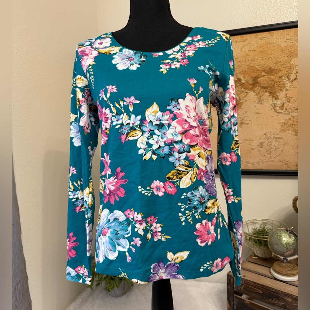Karen Scott floral long sleeve tee